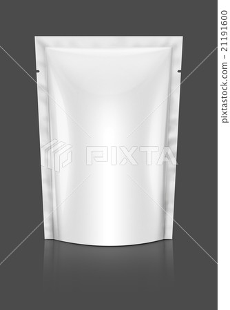 Blank foil packaging pouch isolated on gray Blank foil packaging pouch isolated on gray 21191600