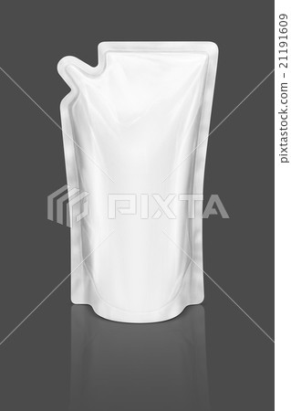 Blank packaging refill pouch isolated on gray 21191609