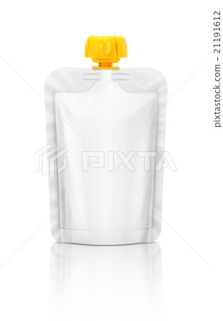 Blank packaging squeeze pouch isolated on white Blank packaging squeeze pouch isolated on white 21191612