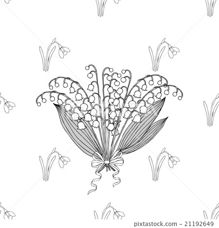 Seamless pattern with lilies of the valley Seamless pattern with lilies of the valley 21192649