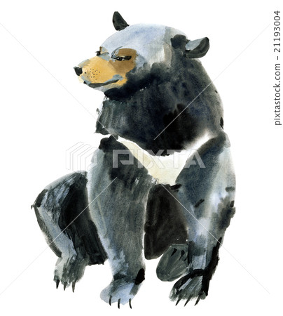 Watercolor illustration of a Himalayan bear Watercolor illustration of a Himalayan bear 21193004
