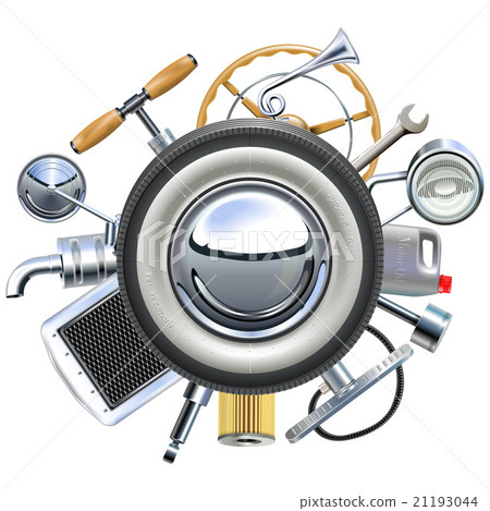 Vector Retro Car Parts Concept 21193044
