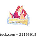 Illustration of a strawberry shortcake watercolor painting 21193918