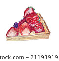 Illustration of strawberry tart watercolor 21193919