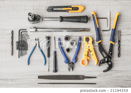 Instruments working on a wooden table 21194359
