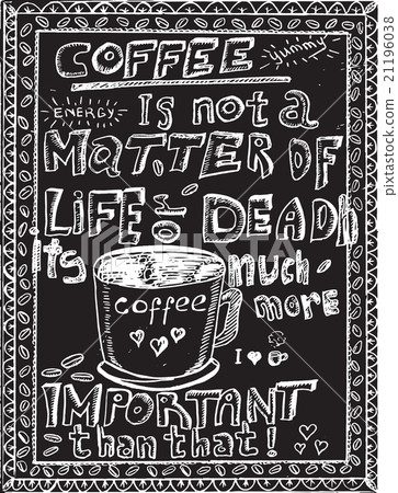 Hand drawn coffee sketch on a black chalkboard  21196038