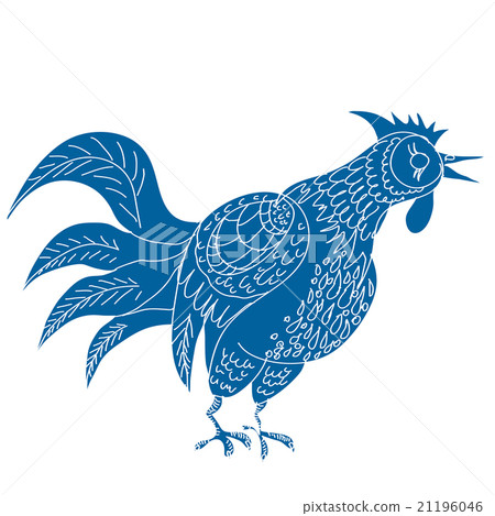 Hand drawn vector background with rooster. Hand drawn vector background with rooster. 21196046