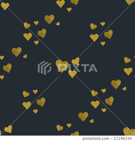 Golden hearts seamless pattern - Stock Illustration [21196334] - PIXTA