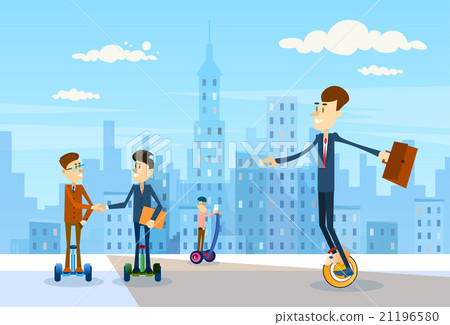 Business People Group Ride Segway Electric Scooter 21196580