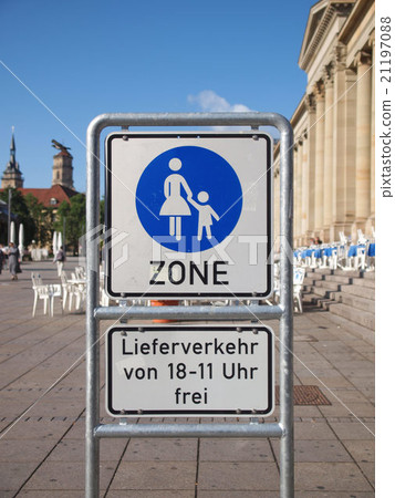 Pedestrian area sign 21197088