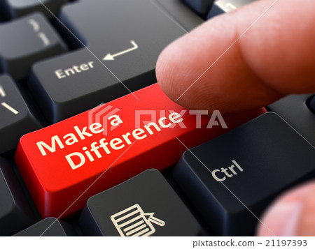 Make a Difference Concept. Person Click Keyboard Make a Difference Concept. Person Click Keyboard 21197393