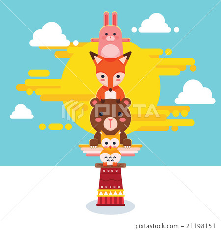 Cute Animal Totem Pole Cute Animal Totem Pole 21198151