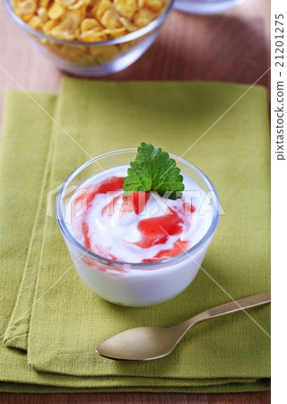 Bowl of yogurt with jam Bowl of yogurt with jam 21201275