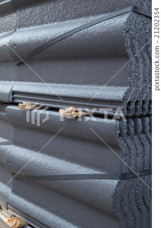 stack of concrete roof tile (gray color)  21202354