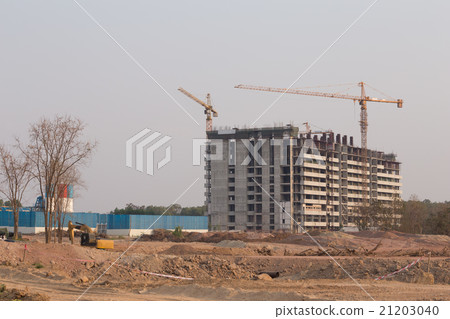 Building construction site with Crane Building construction site with Crane 21203040
