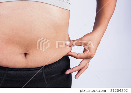 Women body fat belly front view Women body fat belly front view 21204292