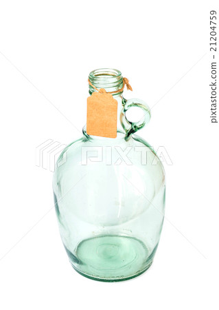 Old light green glass Bottles with paper tag 2 Old light green glass Bottles with paper tag 2 21204759