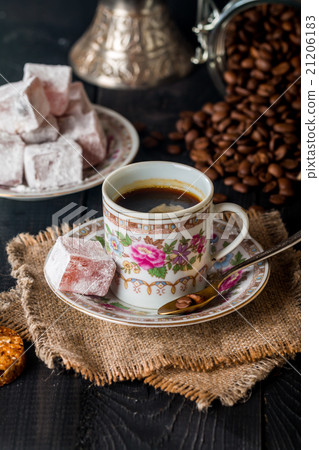 Turkish coffee with Turkish delight Turkish coffee with Turkish delight 21206183