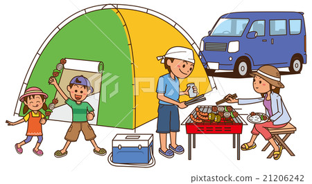 燒烤一家人的形象的插圖 燒烤一家人的形象的插圖 21206242