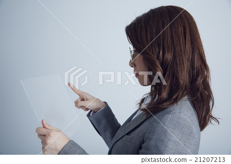 A woman operating a panel 21207213