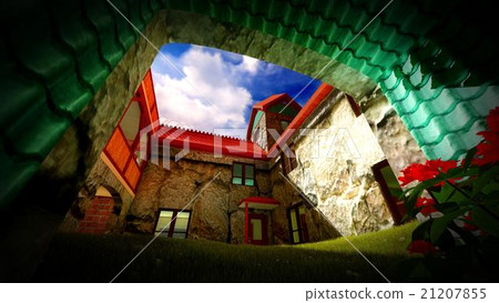 Ancient castle at sunset 21207855