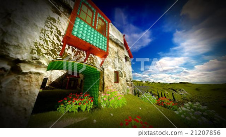 Ancient castle at sunset 21207856