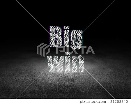 Business concept: Big Win in grunge dark room Business concept: Big Win in grunge dark room 21208840