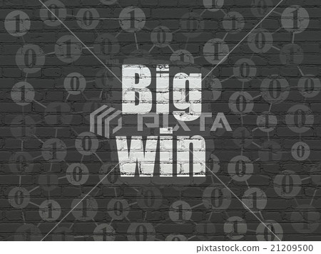 Business concept: Big Win on wall background Business concept: Big Win on wall background 21209500