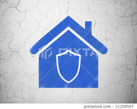 Business concept: Home on wall background Business concept: Home on wall background 21209507