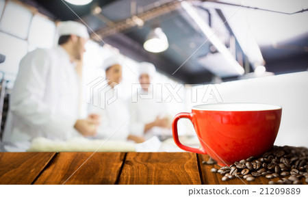 Composite image of wooden table Composite image of wooden table 21209889