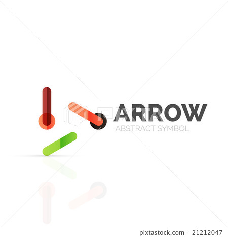 Linear arrow abstract logo, connected multicolored Linear arrow abstract logo, connected multicolored 21212047