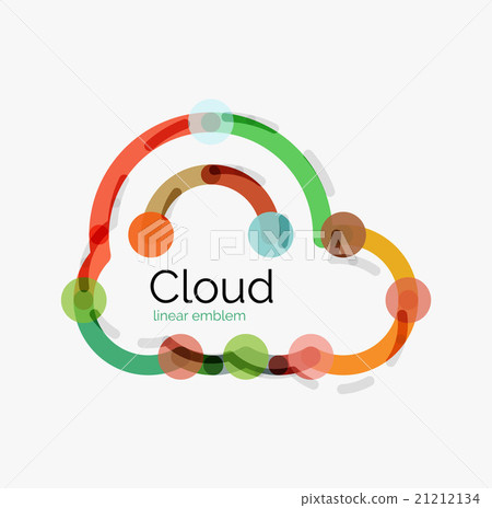 Flat design cloud icon, background 21212134