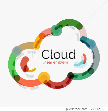 Flat design cloud icon, background 21212136