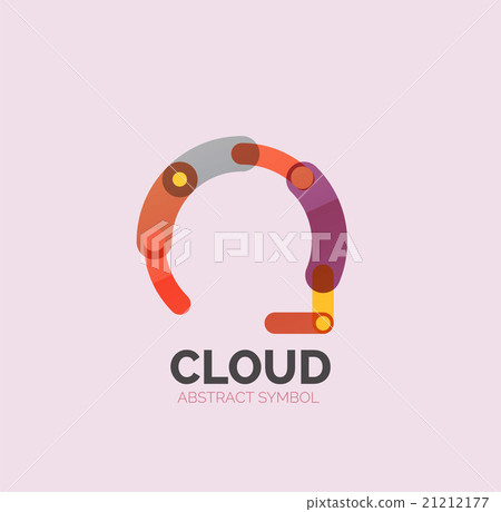 Flat linear design speech cloud logo. Talk bubble 21212177