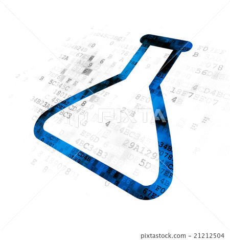 Science concept: Flask on Digital background 21212504