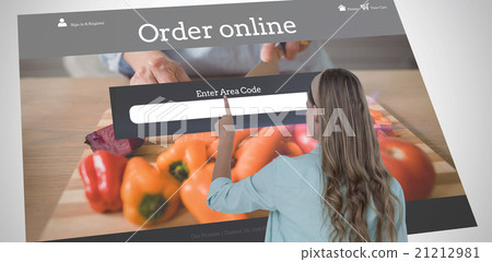 Composite image of hipster pointing with her finger Composite image of hipster pointing with her finger 21212981