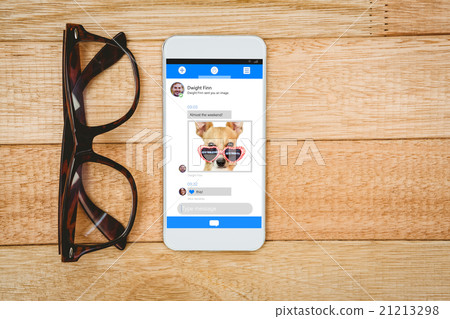 Composite image of smartphone chat Composite image of smartphone chat 21213298