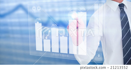 Composite image of businessman pointing with his finger 21213552