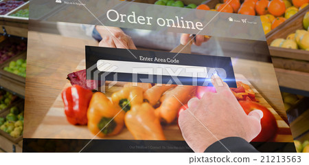 Composite image of businessman pointing with his finger Composite image of businessman pointing with his finger 21213563