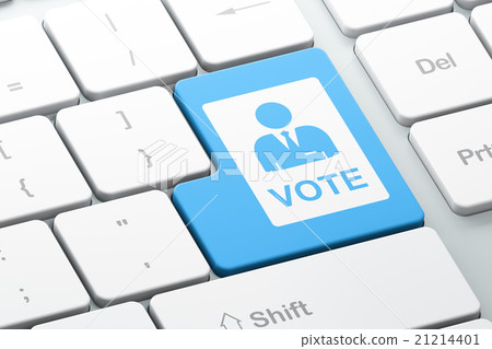 Politics concept: Ballot on computer keyboard Politics concept: Ballot on computer keyboard 21214401