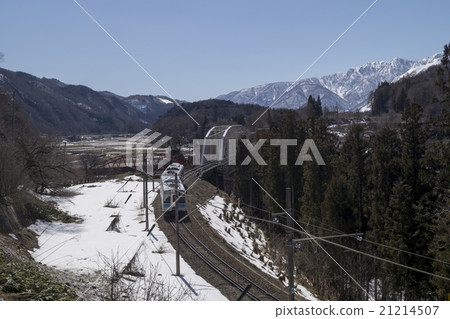 Over Hiramaki village Himekawa Dai-umi Dami Otori Line Bridge over the bridge 21214507