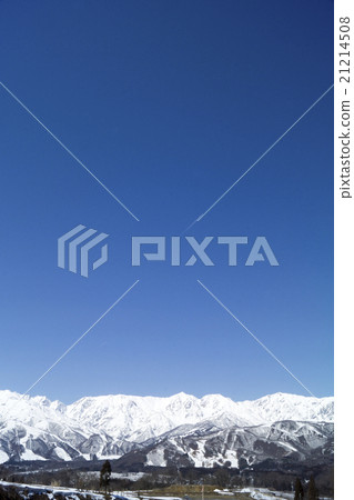 Northern Alps and flight conservation seen from Hakuba village 21214508