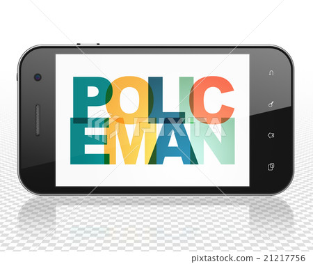 Law concept: Smartphone with Policeman on  display 21217756