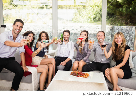 Group of friends having cocktail drinks Group of friends having cocktail drinks 21219663