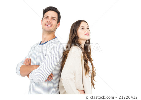 Couple standing back to back Couple standing back to back 21220412