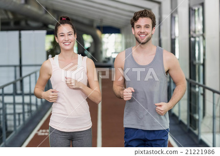 Happy friends running together Happy friends running together 21221986