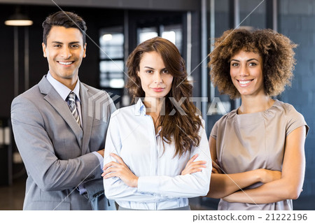 Portrait of smiling businessman and businesswoman Portrait of smiling businessman and businesswoman 21222196