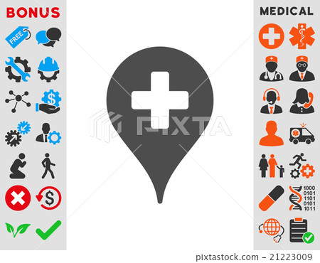 Clinic Map Pointer Icon 21223009