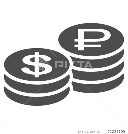 Rouble And Dollar Coins Icon Rouble And Dollar Coins Icon 21223109