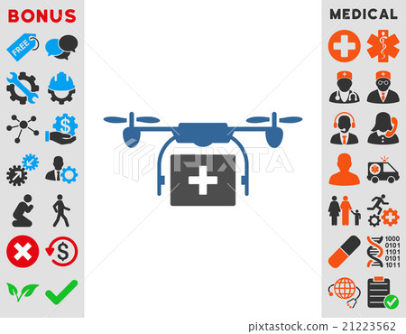 Medical Drone Shipment Icon Medical Drone Shipment Icon 21223562